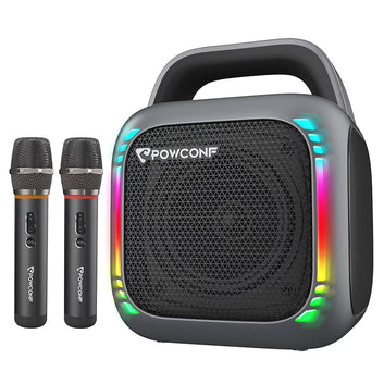 K12 Wireless Karaoke Mic with RGB Lights & Built-in Speaker – USB/AUX/SD Compatible