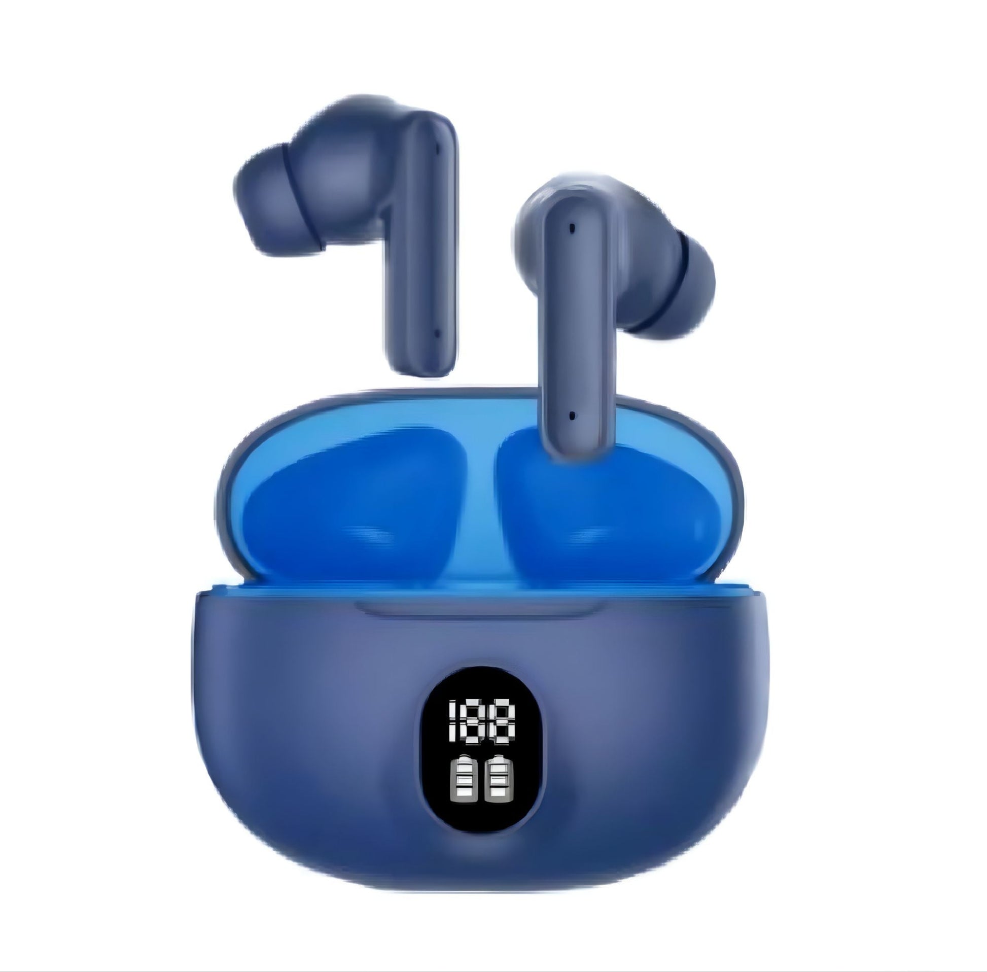 TWS Bluetooth 5.3 Wireless Earbuds with LED Display – ENC Noise Cancellation, HiFi Stereo Sound, Touch Control – Black & White