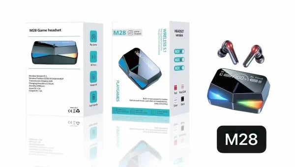 M28 Tws Wireless Earbuds | Bluetooth 5.1, LED Display, Gaming Mode, Waterproof, Noise Cancelling
